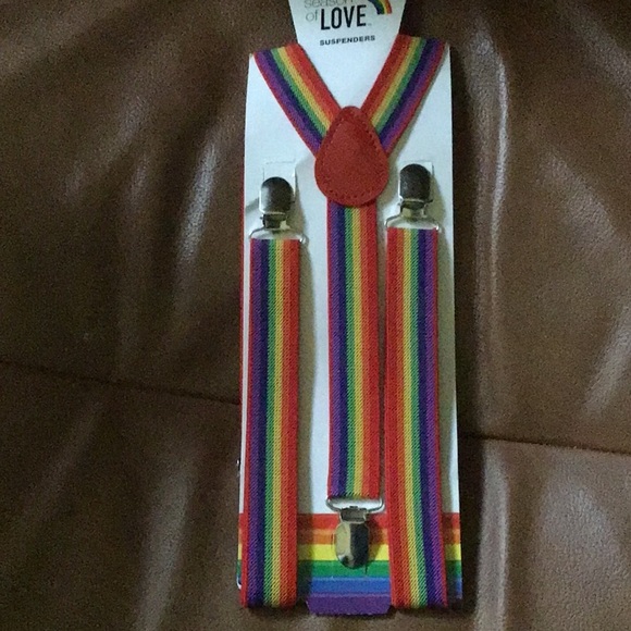 Rainbow Other - Adult season of love Rainbow Suspenders Unisex Adjustable One Size Stretchy nwt